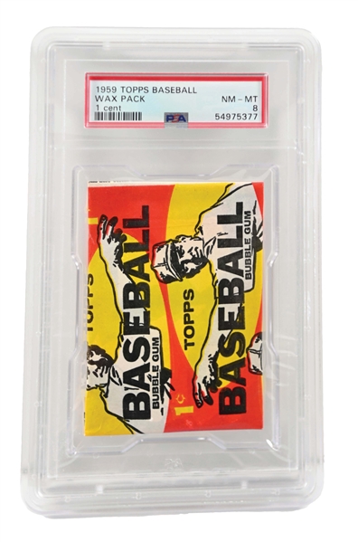 1959 TOPPS BASEBALL 1¢ WAX PACK PSA 8.