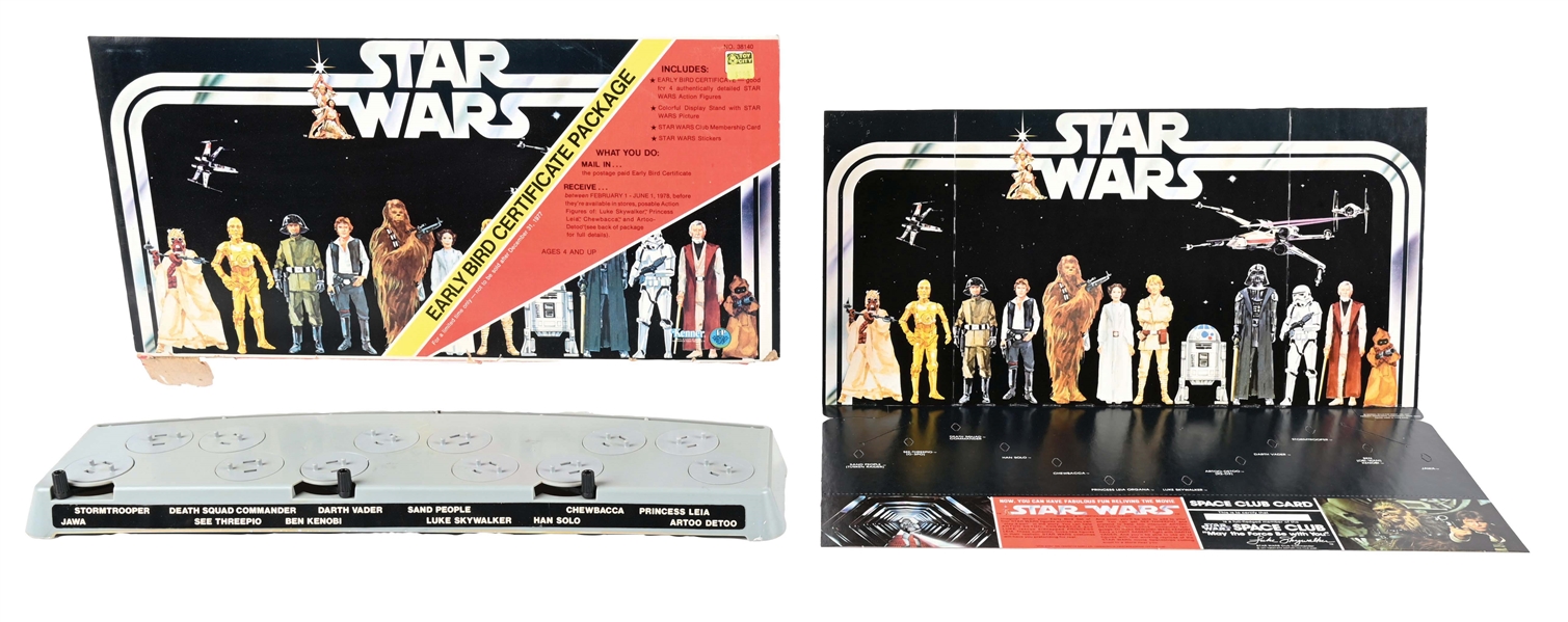 STAR WARS EARLY BIRD CERTIFICATE PACKAGE PLUS PLASTIC STAND.