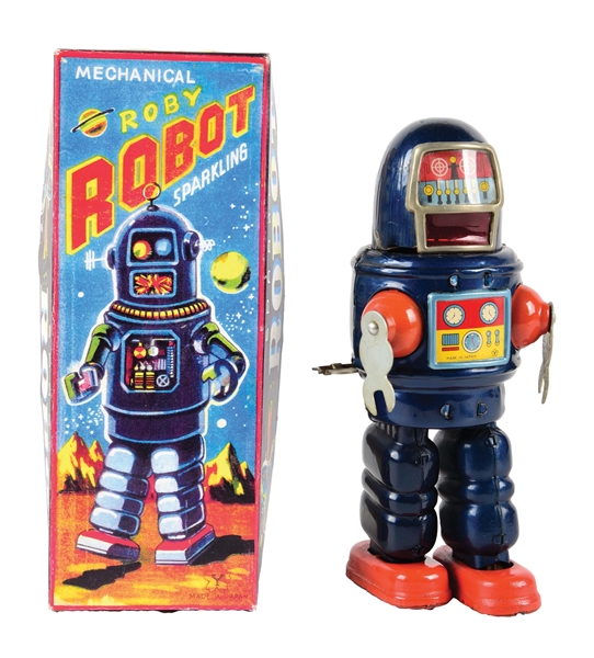 JAPANESE TIN LITHO WIND-UP ROBY ROBOT.