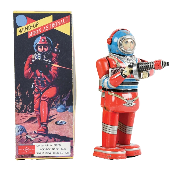 JAPANESE TIN LITHO WIND-UP MOON ASTRONAUT BY DAIYA.