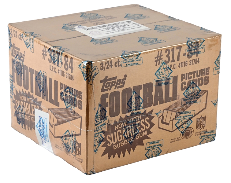 1984 TOPPS FOOTBALL FACTORY SEALED GROCERY RACK CASE - 3 BOXES/72 PACKS (BBCE).