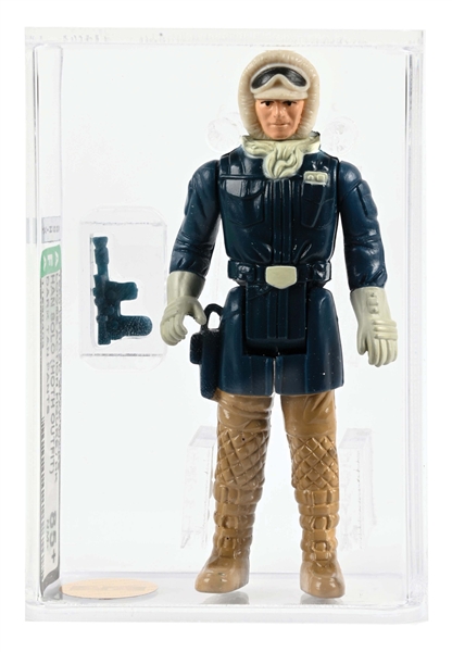 1980 KENNER STAR WARS HAN SOLO HOTH OUTFIT "DARK TAN PANTS" VARIATION LOOSE GRADED FIGURE AFA 85+ GOLD LABEL ARCHIVAL. 