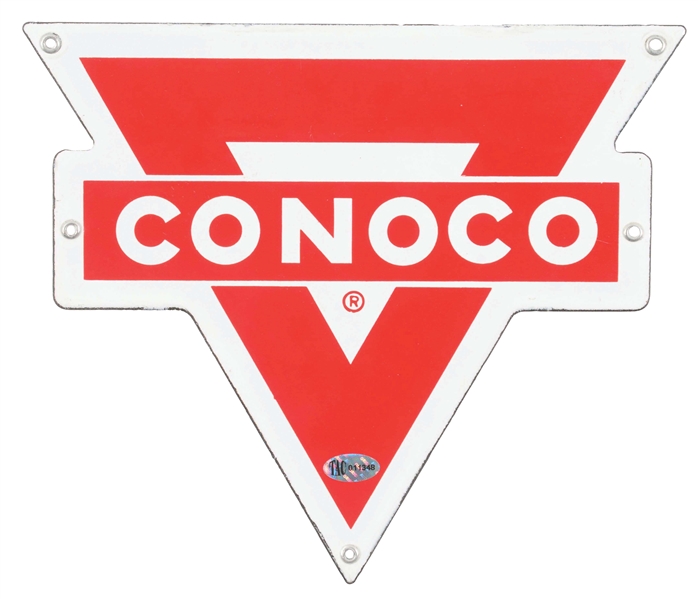 CONOCO MOTOR OILS N.O.S. PORCELAIN QUART CAN RACK SIGN. 