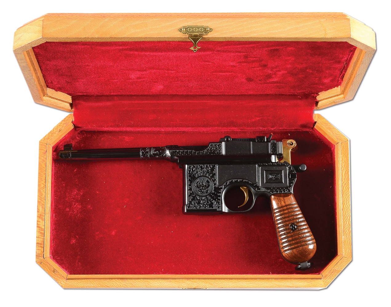 (C) AMERICAN HISTORICAL FOUNDATION MAUSER C96 GENERAL OFFICERS EDITION SEMI-AUTOMATIC PISTOL WITH CUSTOM DISPLAY CASE.