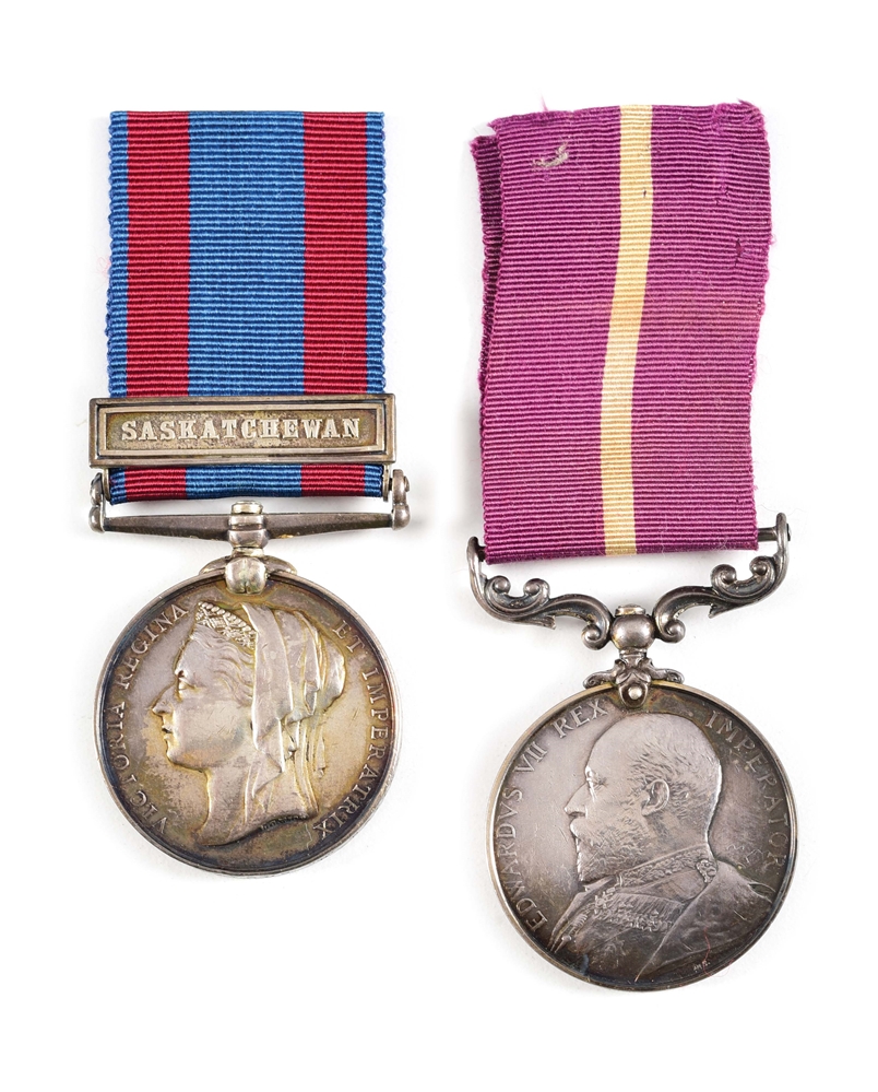 NORTH WEST CANADA MEDAL AND LONG SERVICE AND GOOD CONDUCT MEDAL NAMED TO ROYAL CANADIAN ARTILLERY SERGEANT.