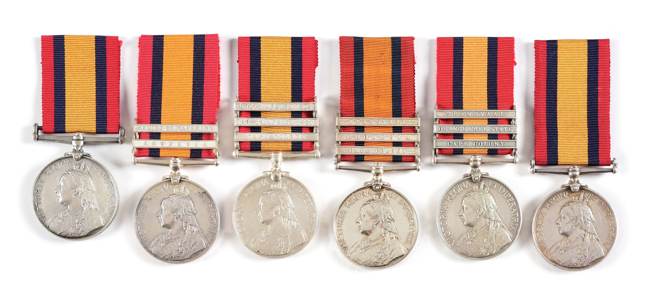 LOT OF 6: BRITISH QUEENS SOUTH AFRICA MEDALS. 