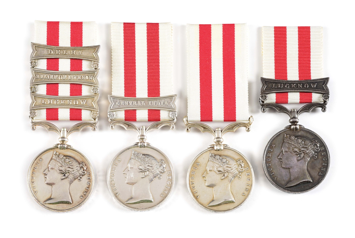 LOT OF 4: BRITISH INDIAN MUTINY MEDALS, NAMED TO ARTILLERYMEN AND CAVALRYMEN.