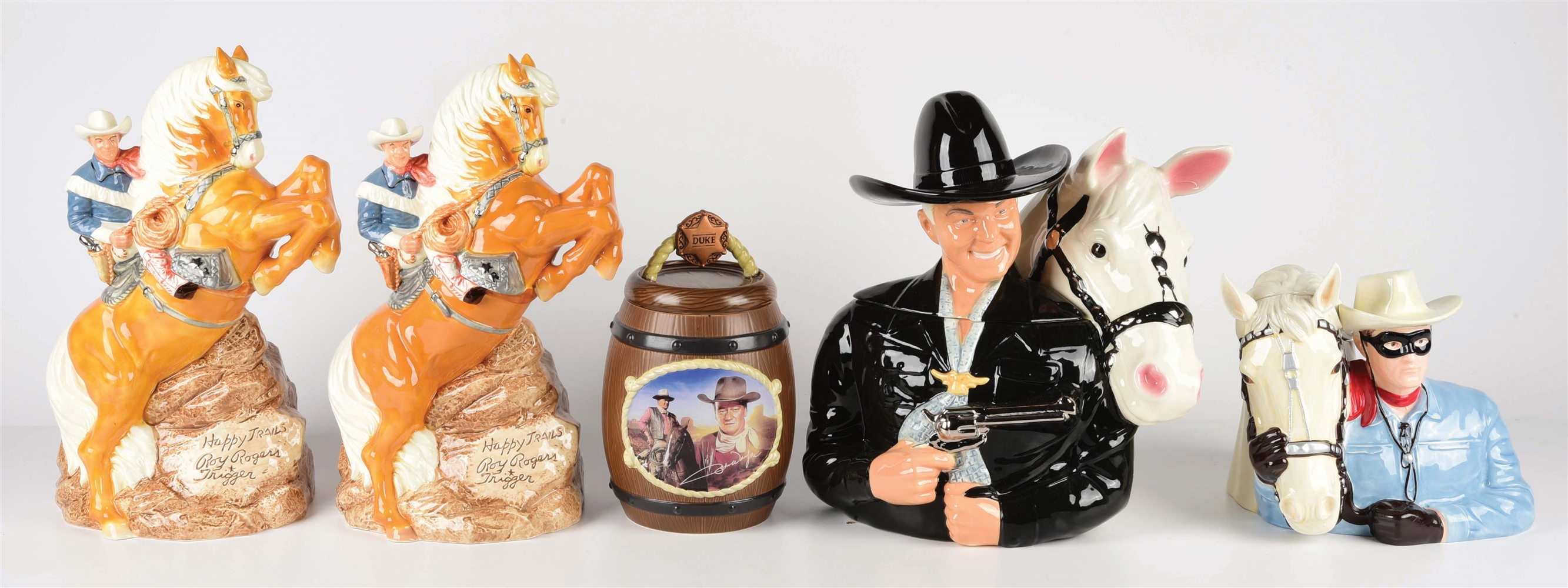 LOT OF 5: WESTERN-THEMED COOKIE JARS.