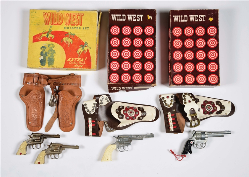 LOT OF 3: WILD WEST HOLSTER SETS.