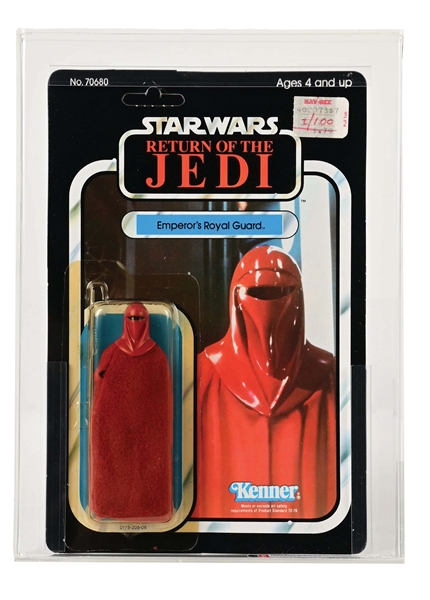 1984 KENNER STAR WARS EMPERORS ROYAL GUARD RETURN OF THE JEDI 77 BACK-A AFA 80+.