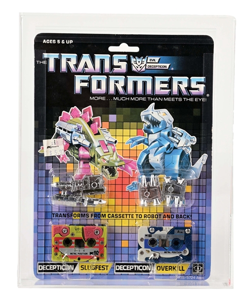 1987 HASBRO TRANSFORMERS SERIES 4 CASSETTES SLUGFEST/OVERKILL AFA 70+.