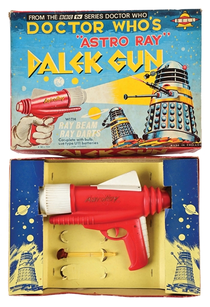 ENGLISH-MADE PLASTIC DR. WHOS ASTRO RAY DALEK GUN.