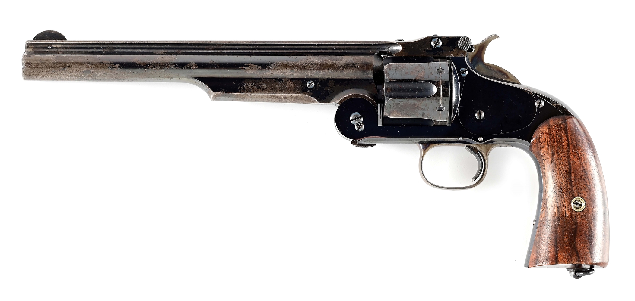(A) S&W RUSSIAN PROTOTYPE REVOLVER, SERIAL NUMBER 1, WITH UNUSUAL BIRDSHEAD GRIP.
