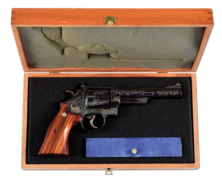 (M) ENGRAVED SMITH & WESSON 29-2 .44 MAGNUM REVOLVER, CASED.