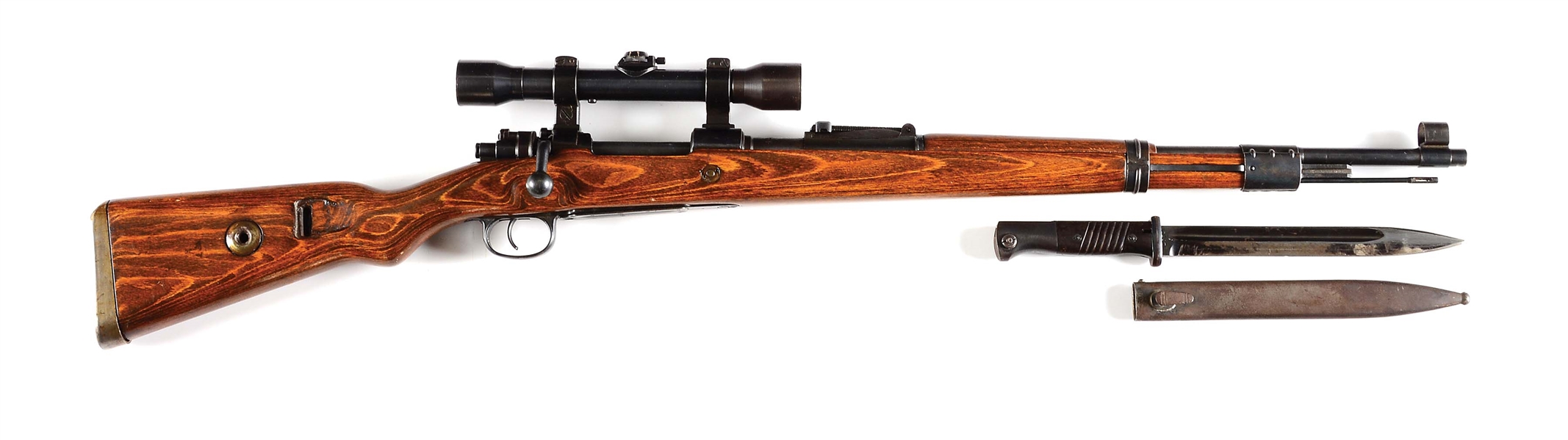 (C) EXCEPTIONAL & NEARLY ALL MATCHING GERMAN WORLD WAR II STEYR SINGLE-CLAW MOUNT K98K BOLT ACTION SNIPER RIFLE.