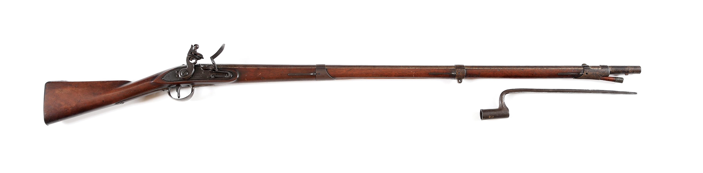 (A) MARYLAND BRANDED US MODEL 1808 MUSKET BY DANIEL HENKELS WITH BAYONET.