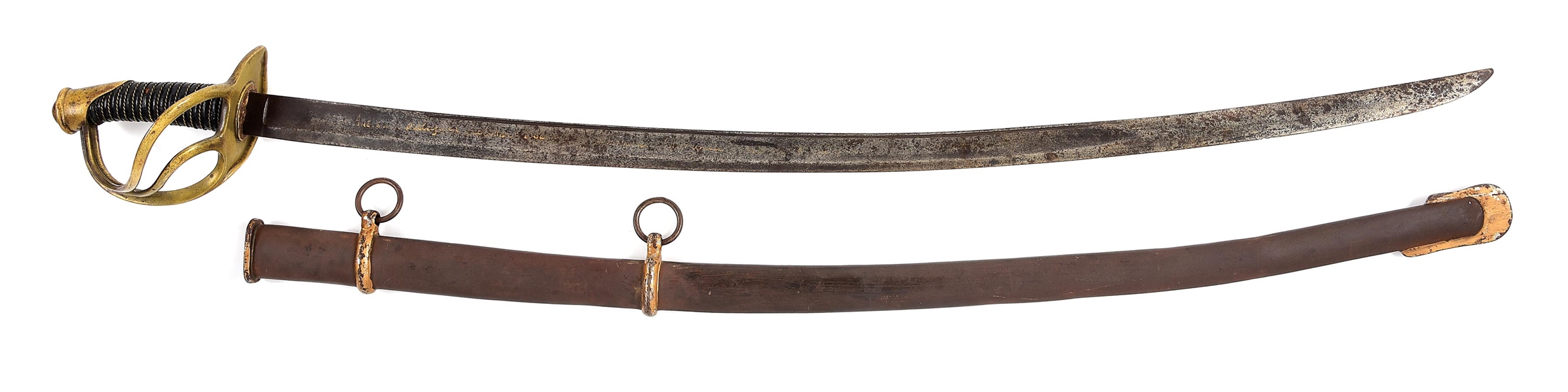 US CIVIL WAR MODEL 1840 HEAVY CAVALRY SABER RECOVERED FROM ANTIETAM BATTLEFIELD BY JOSEPH H. TRUNDLE AND SOLD BY BATTLEFIELD GUIDE O.T. REILLY.