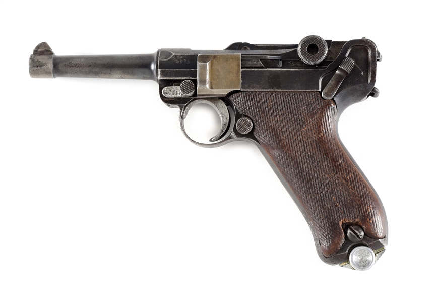 (C) IMPERIAL GERMAN DWM "1914" DATED P.08 LUGER SEMI-AUTOMATIC PISTOL WITH DESIRABLE "A" SUFFIX SIMSON MAGAZINE.