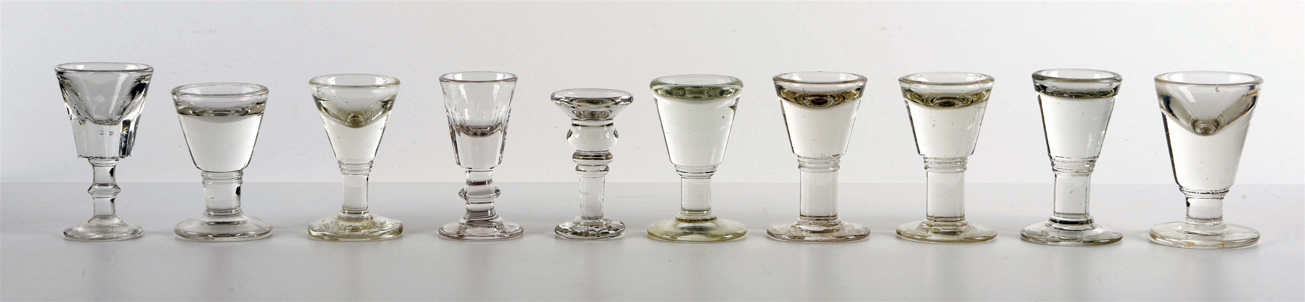 COLLECTION OF 10: MISC. ICE CREAM PENNY LICK GLASSES. 