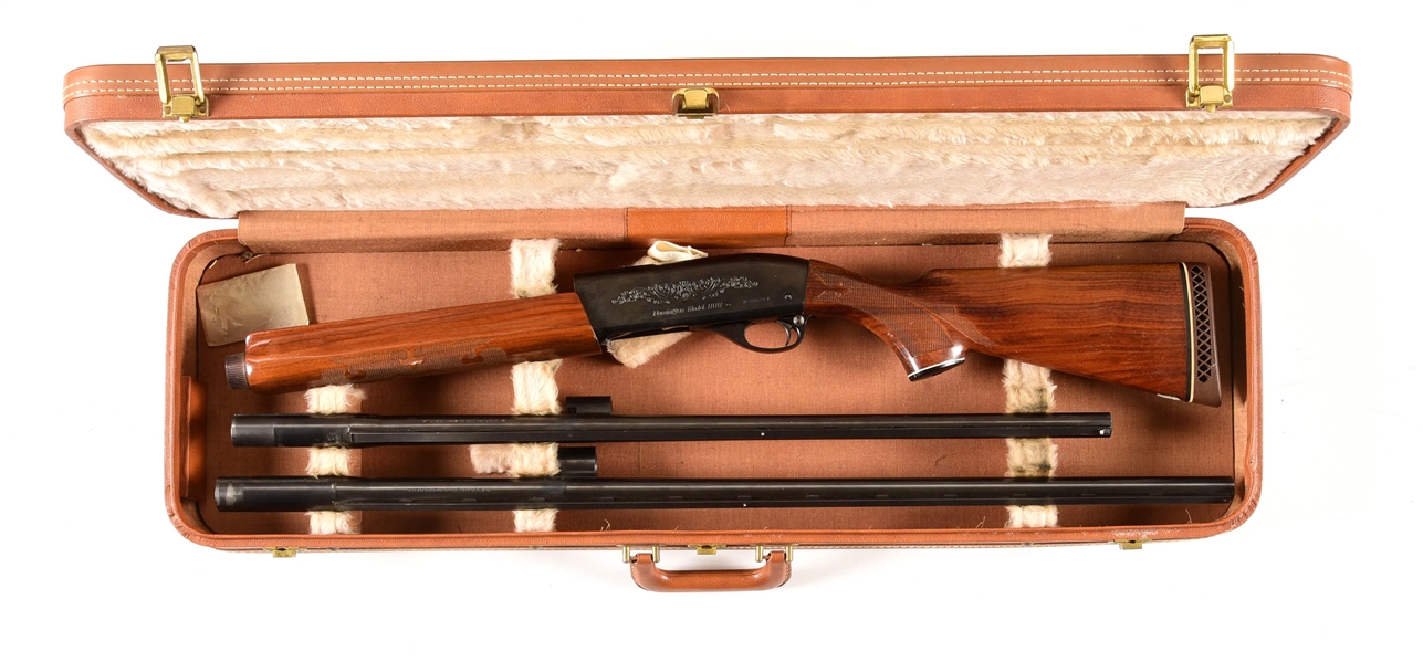 (M) REMINGTON 1100 SEMI-AUTOMATIC 12 GAUGE SHOTGUN WITH EXTRA BARREL, CASED.