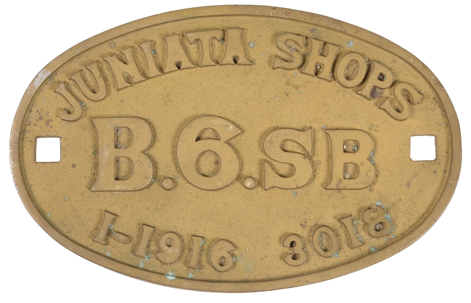 PRR STEAM LOCOMOTIVE BUILDERS PLATE.