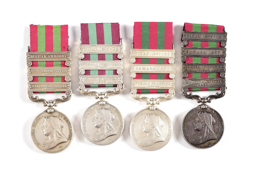 LOT OF 4: NAMED BRITISH INDIA MEDALS.