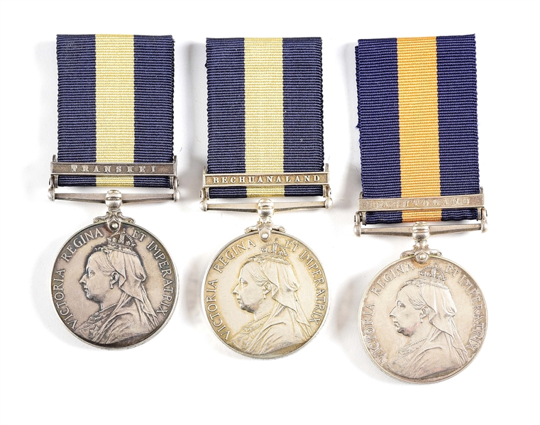 LOT OF 3: NAMED BRITISH CAPE OF GOOD HOPE GENERAL SERVICE MEDALS.