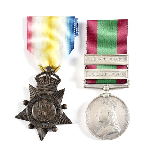 LOT OF 2: BRITISH AFGHANISTAN MEDAL AND KABUL TO KANDAHAR STAR, 2/60TH REGIMENT OF FOOT.