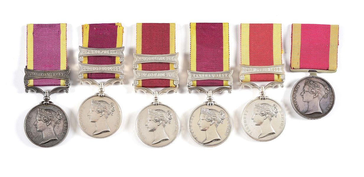 LOT OF 6: BRITISH CHINA WAR MEDALS, 3 NAMED.