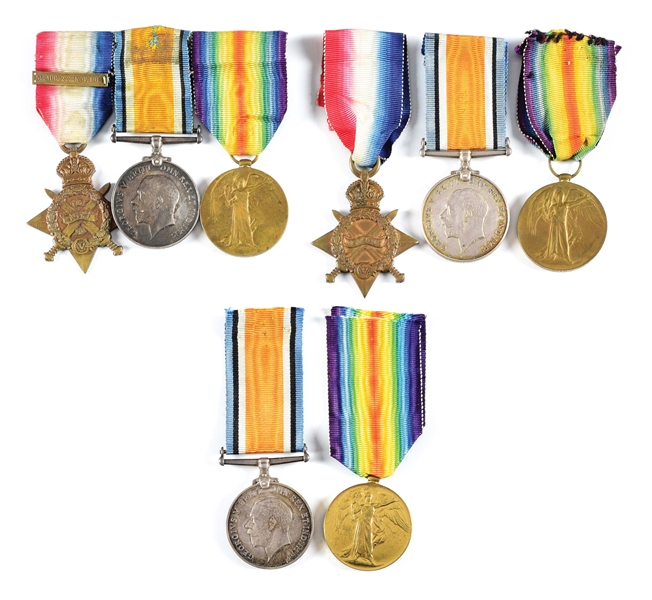 LOT OF 3: NAMED BRITISH WWI MEDAL BARS, 2 WIA.