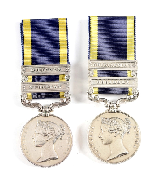 LOT OF 2: NAMED BRITISH ARMY PUNJAB MEDALS.