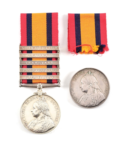 LOT OF 2: QUEENS SOUTH AFRICA MEDALS NAMED TO COMMANDER IN CHIEFS BODYGUARDS, ONE KIA.