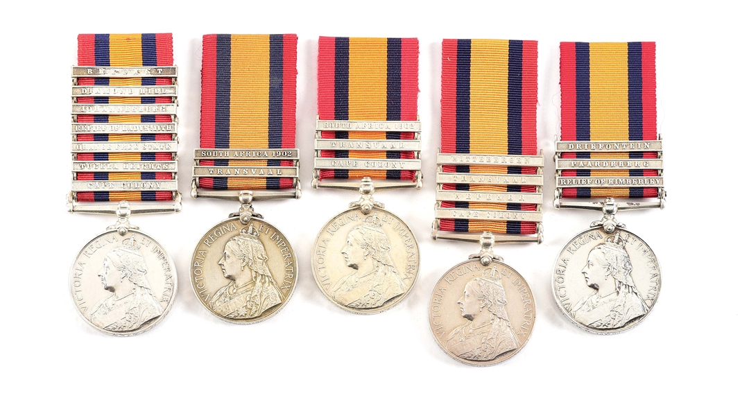 LOT OF 5: NAMED QUEENS SOUTH AFRICA MEDALS.