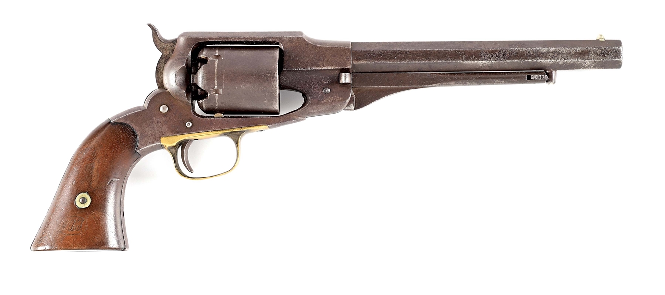 (A) MARTIALLY MARKED REMINGTON-BEALS PERCUSSION ARMY REVOLVER.