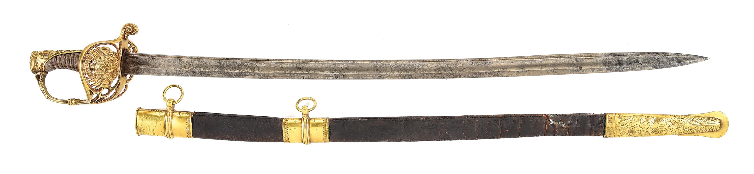 US NON-REGULATION MODEL OF 1847 OFFICER’S SWORD PRESENTED TO CAPTAIN GEORGE CLARK, 5TH NEW YORK.