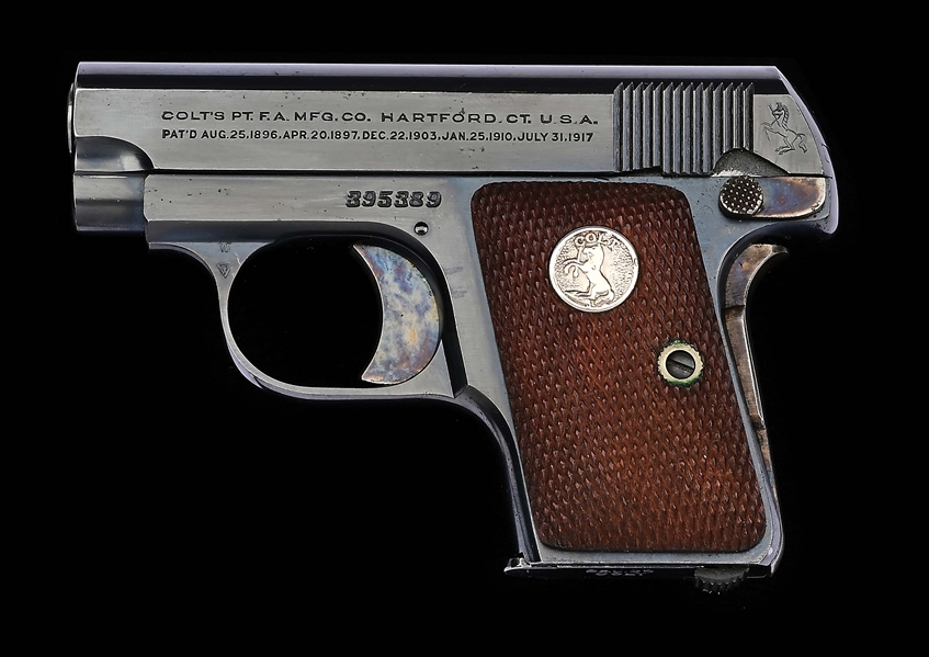 (C) EXCEPTIONAL COLT MODEL 1908 .25 ACP SEMI-AUTOMATIC POCKET PISTOL WITH FACTORY BOX.