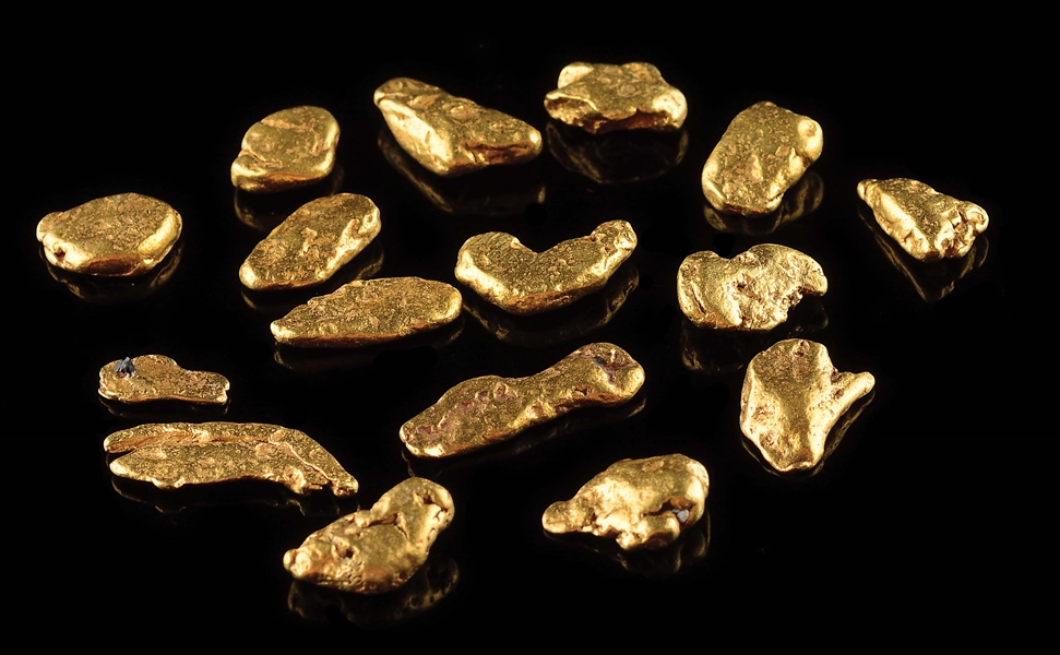 BAG OF SMALL GOLD NUGGETS.