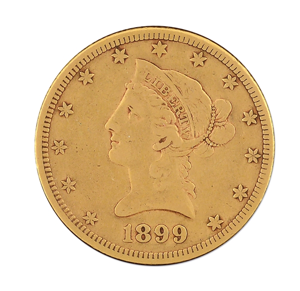 1899 S $10 GOLD LIBERTY HEAD.