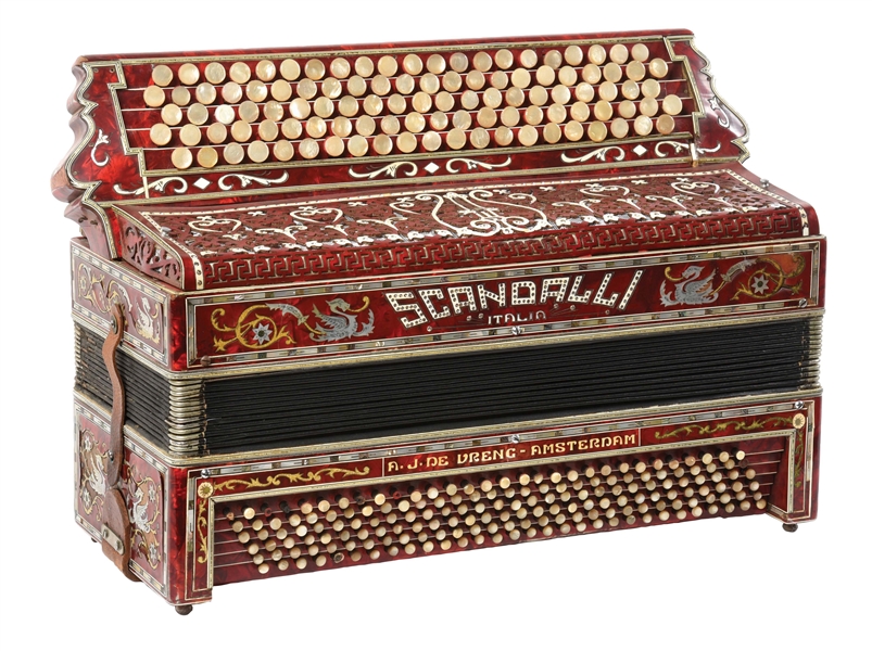 SCANDALLI CHROMATIC ACCORDIAN WITH BUTTONS.