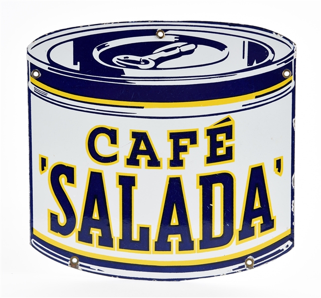 CAFE "SALADA" PORCELAIN SIGN.