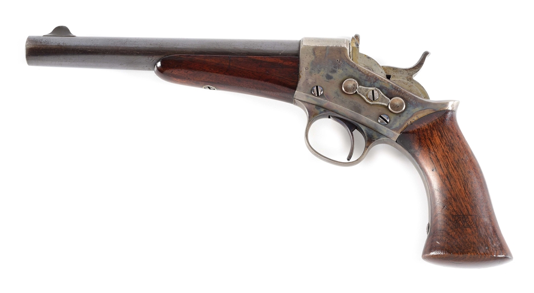 (A) MARTIALLY MARKED REMINGTON MODEL 1871 ARMY ROLLING BLOCK PISTOL.
