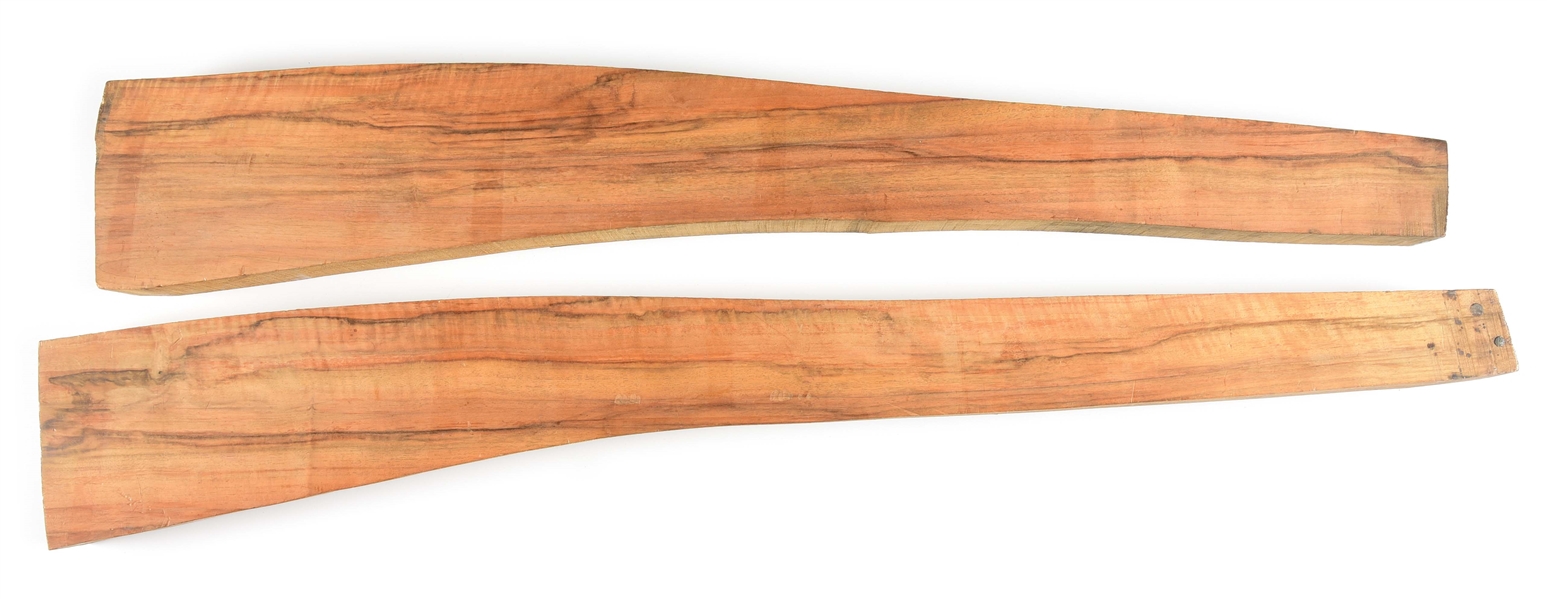 MATCHED PAIR OF FRENCH WALNUT RIFLE STOCK BLANKS.