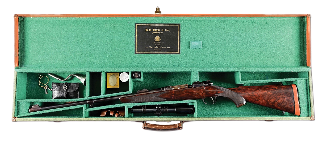 (C) JOHN RIGBY & CO. SQUARE BRIDGE BOLT ACTION RIFLE IN .375 H&H.