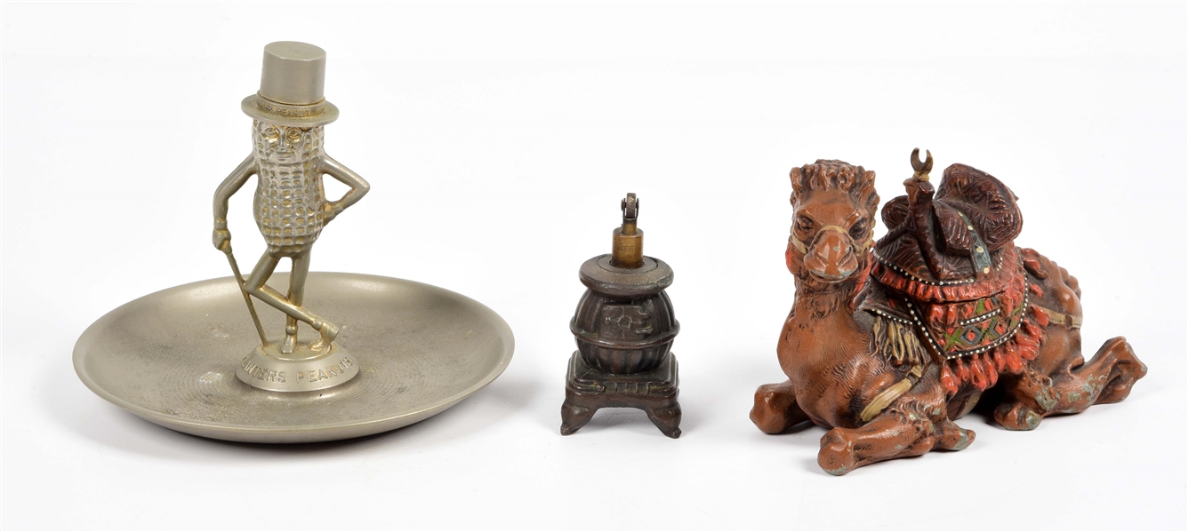 LOT OF 3: FIGURAL ADVERTISING PIECES.
