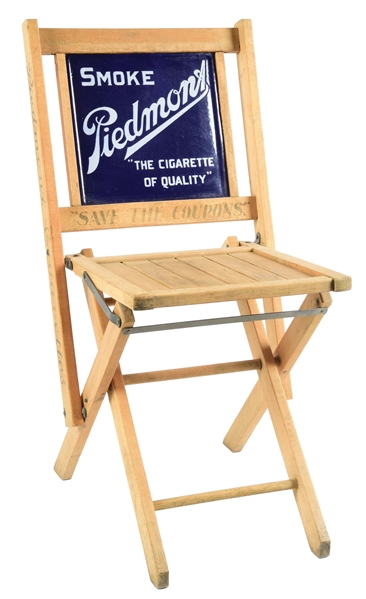 SMOKE PIEDMONT "THE CIGARETTE OF QUALITY" WOOD ADVERTISING CHAIR. 