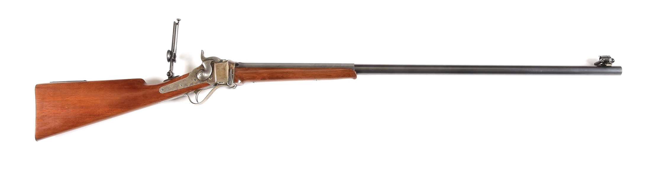 (A) VERY FINE AND HISTORIC SHARPS MODEL 1874 CREEDMOOR RIFLE OWNED BY DEALER BENJAMIN KITTREDGE.