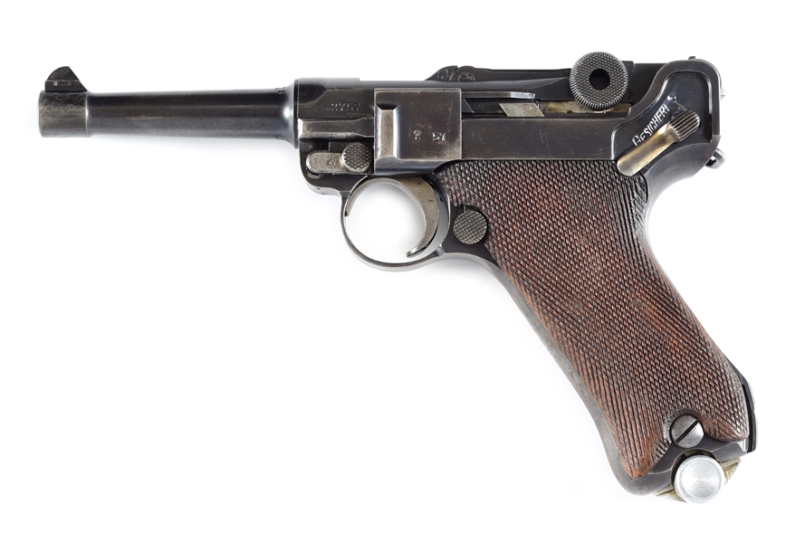 (C) RARE & DESIRABLE GERMAN WEIMAR ERA SIMSON & CO. REICHWEHR UNIT MARKED P.08 LUGER SEMI-AUTOMATIC PISTOL WITH HOLSTER & SPARE MAGAZINE.