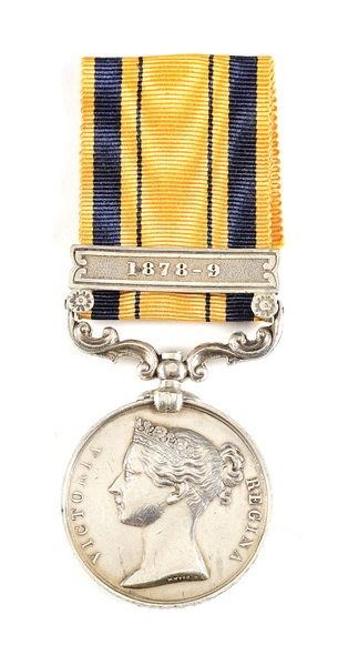 BRITISH SOUTH AFRICA "ZULU WAR MEDAL" WITH 1878-9 CLASP, 80TH FOOT.
