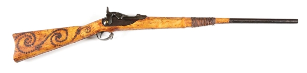 (A) INDIAN DECORATED SPRINGFIELD US MODEL 1884 TRAPDOOR RIFLE. 