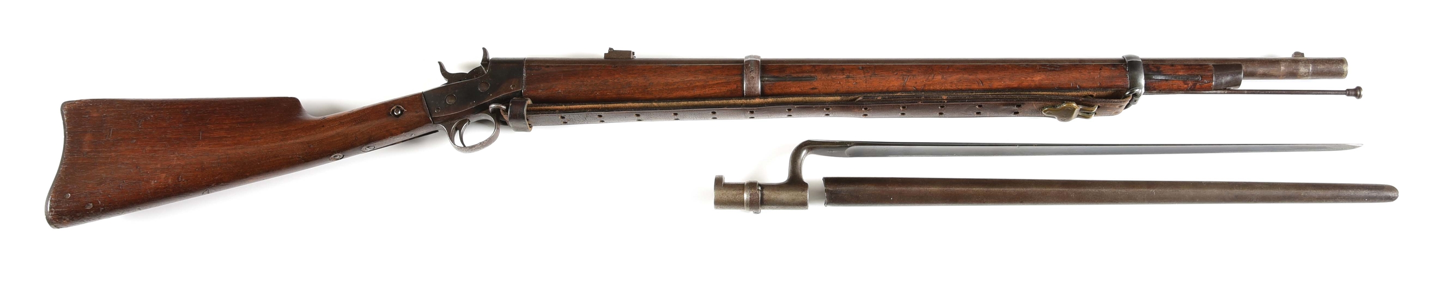 (A) REMINGTON MODEL 1867 NAVY CADET ROLLING BLOCK RIFLE WITH BAYONET.